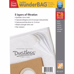 Dustless Technologies Wunderbag Micro Pre-Filter 2-Pack for Dustless 16 Gal. Wet/Dry and HEPA Vacuums thumbnail 4