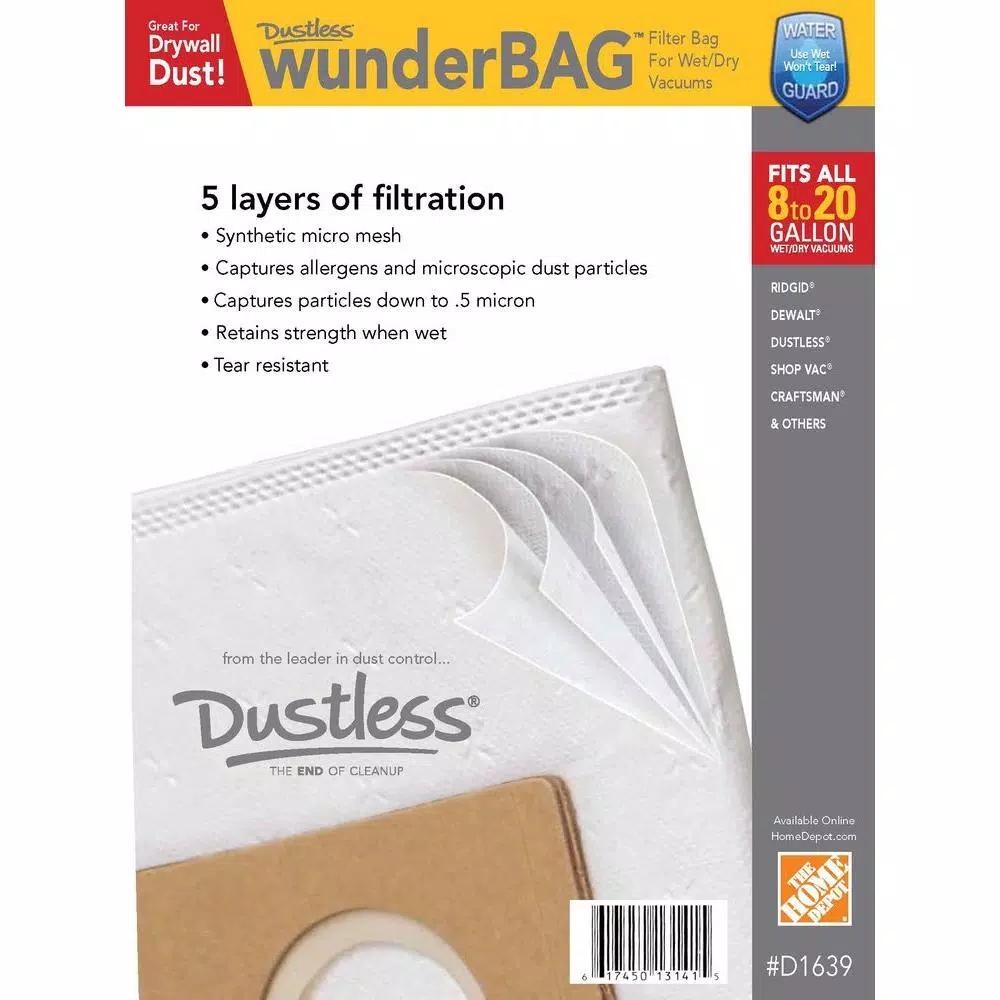 Dustless Technologies Wunderbag Micro Pre-Filter 2-Pack for Dustless 16 Gal. Wet/Dry and HEPA Vacuums