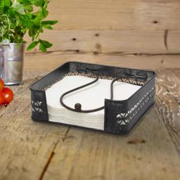 Stonebriar Collection 7 in. Graphite and Rust Metal Napkin Holder with Decorative Cutouts thumbnail 3
