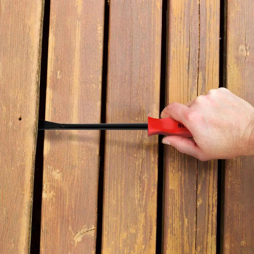 Stalwart 4-Piece Steel Pry Bar Set with Angled Chisel Ends