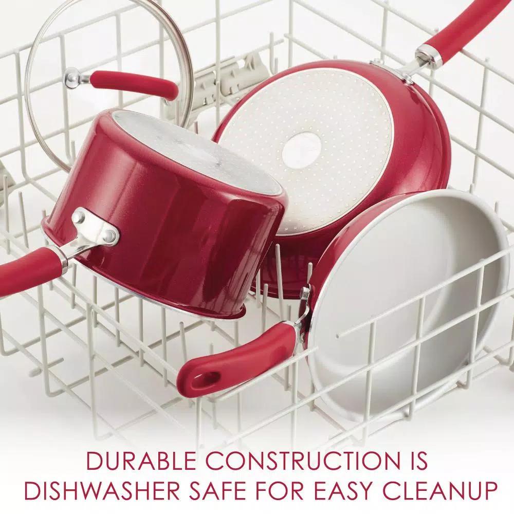 Rachael Ray Create Delicious 14.25-Inch Aluminum Nonstick Wok, Red Shimmer