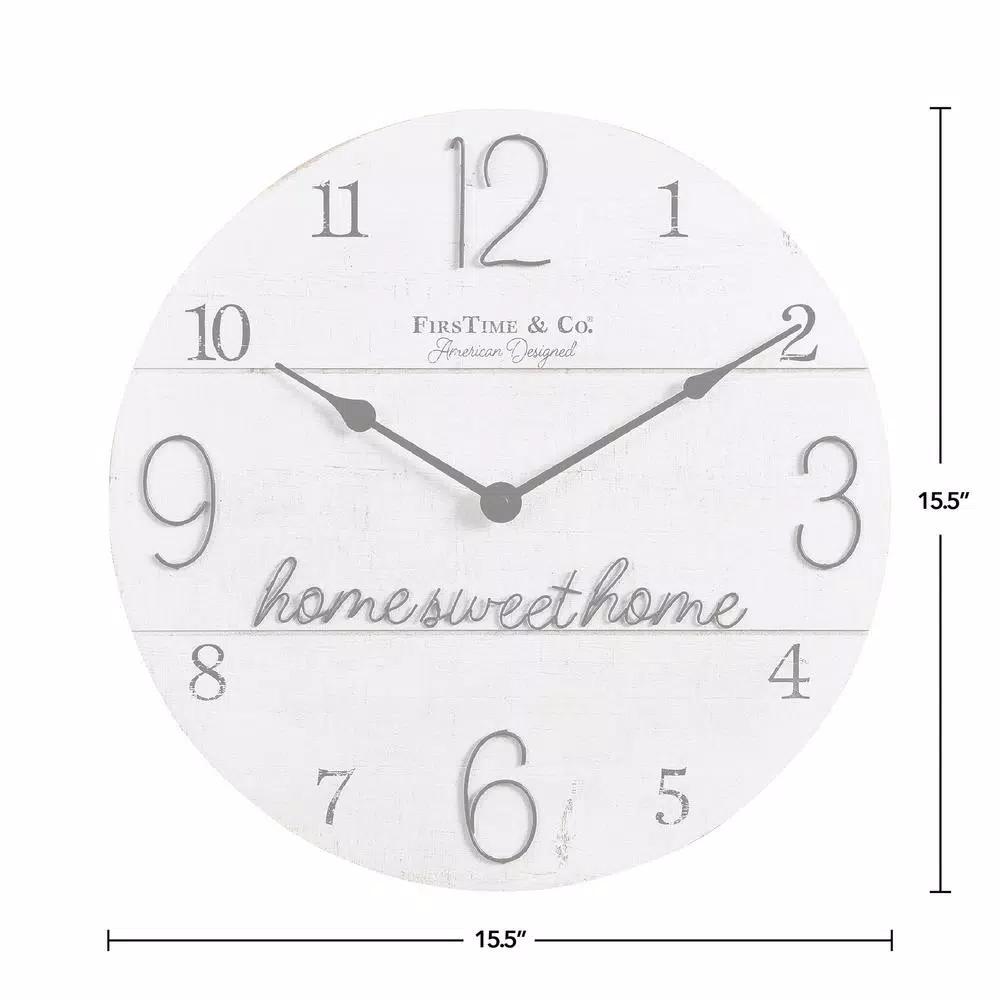 FirsTime & Co. FirsTime and Co. Home Sweet Home Farmhouse Shiplap Wall Clock, 15.5 in.