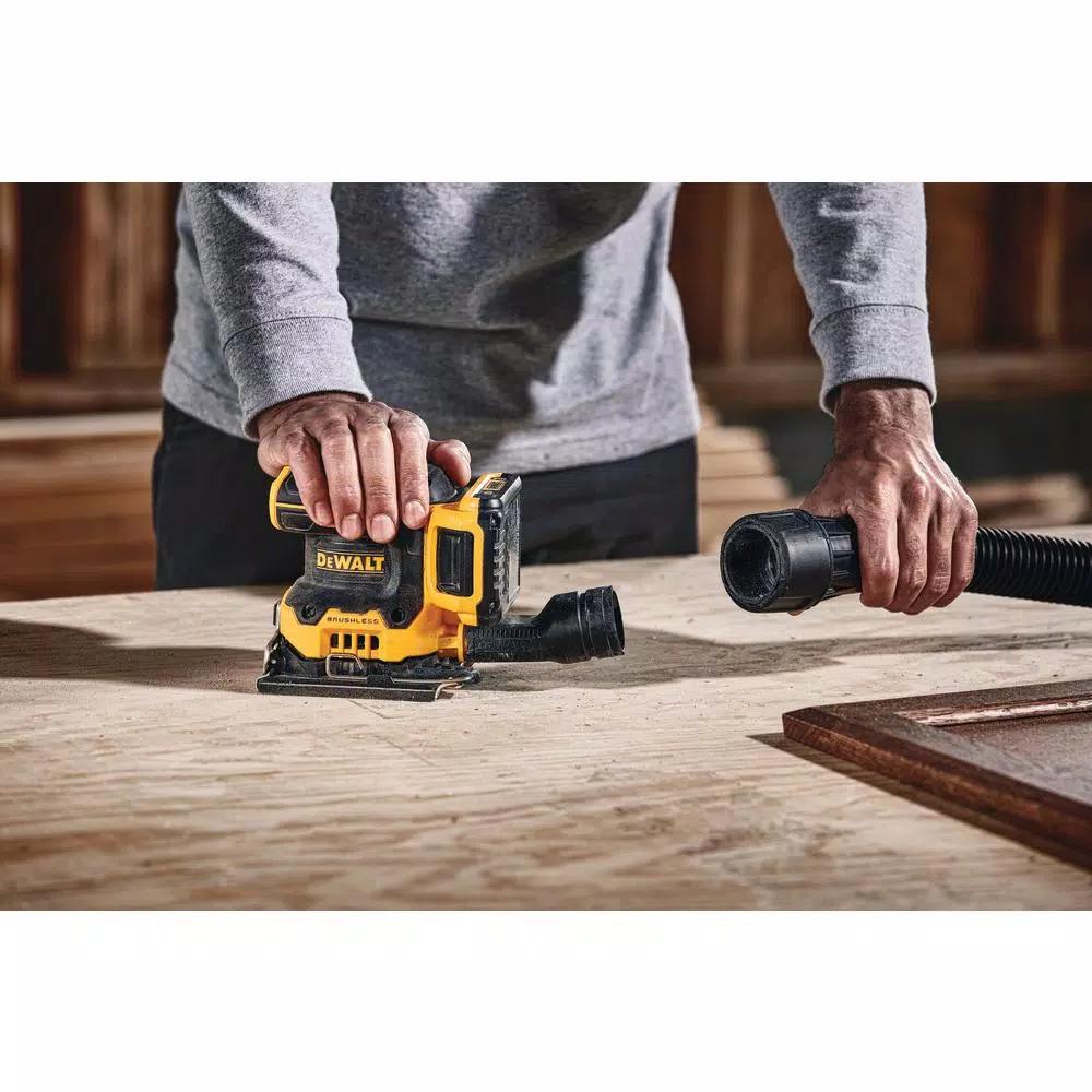 DEWALT 20V MAX XR Cordless Brushless 1/4 Sheet Variable Speed Sander Kit with 2.0 Ah Battery and Charger