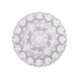 Heritage Lace Victorian Rose White Floral Polyester Round Tablecloth thumbnail 3