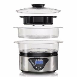 Hamilton Beach 22-Cup Digital Food Steamer and Rice Cooker, 5.5 Qt, Black thumbnail 1