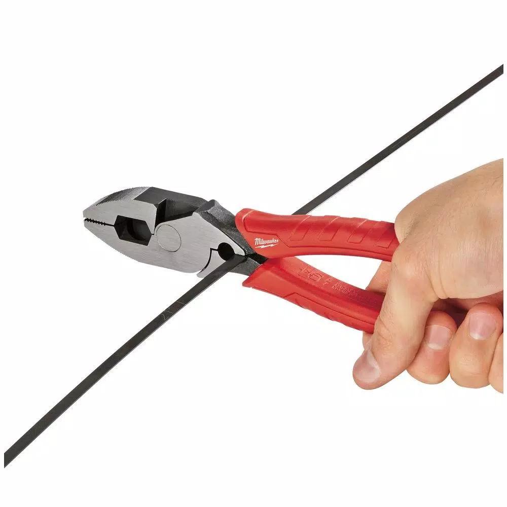 Milwaukee 2-Piece Pliers Set: 9 in. High Leverage Lineman's & 8 in. Long Nose Pliers
