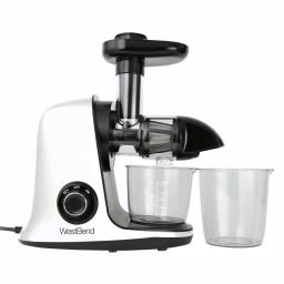 West Bend Cold Press Masticating Juicer, Slow Juicer Extractor for Fruits, Vegetables and Greens, White thumbnail 1