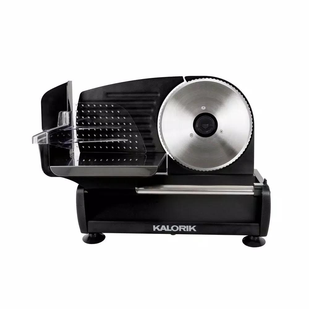 Unbranded Kalorik 200W Professional Food Slicer with 7.5 in. Stainless Steel Serrated Blade, Black