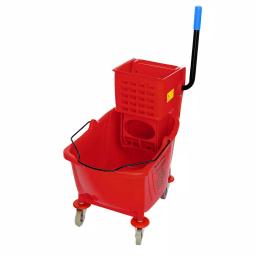 Alpine Industries 36 Qt. Mop Bucket with Side Press Wringer, Red thumbnail 2