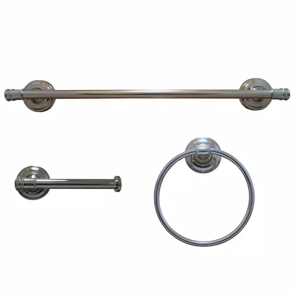 ARISTA Edgerton Collection 3-Piece Chrome Bathroom Hardware Set
