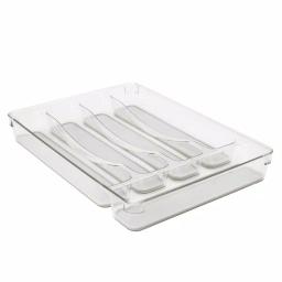 Kitchen Details 5-Compartment Cutlery Tray, Clear Plastic Utensil Organizer thumbnail 1