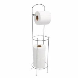 Bath Bliss Chrome Toilet Paper Holder and Stand, Freestanding Storage with 3 Extra Roll Capacity thumbnail 3