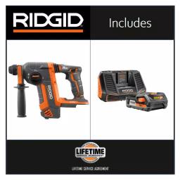 RIDGID 18V OCTANE Brushless 1 in. SDS-Plus Rotary Hammer Kit with 2 Ah Battery and Charger thumbnail 2