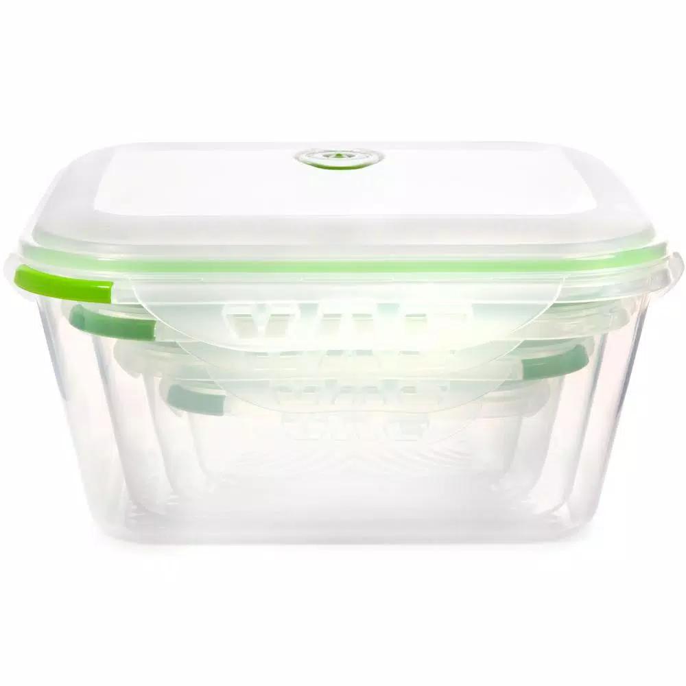Ozeri INSTAVAC Green Earth 8-Piece Food Storage Container Set with Vacuum Seal and Locking Lids