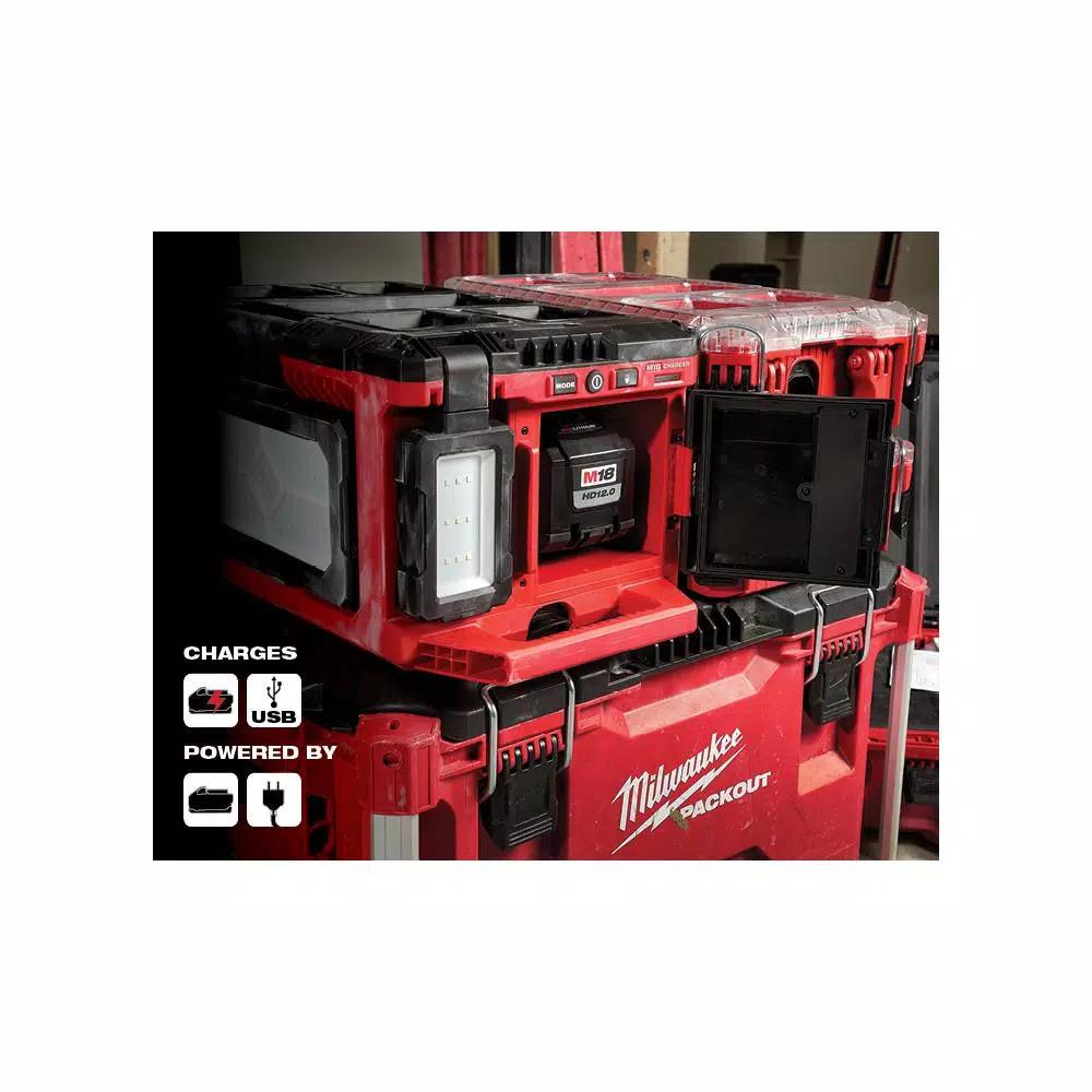 Milwaukee M18 PACKOUT 3000 Lumens LED Light with Built-In Charger