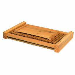 Unbranded DB-Tech Bamboo Wood Compact Foldable Bread Slicer - Adjustable Thickness thumbnail 5