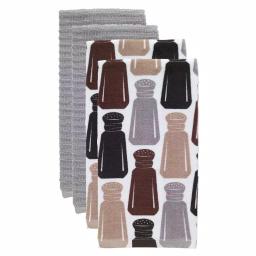 RITZ T-fal Multicolor Salt and Pepper Cotton Kitchen Dish Towel Set, 4-Pack thumbnail 1