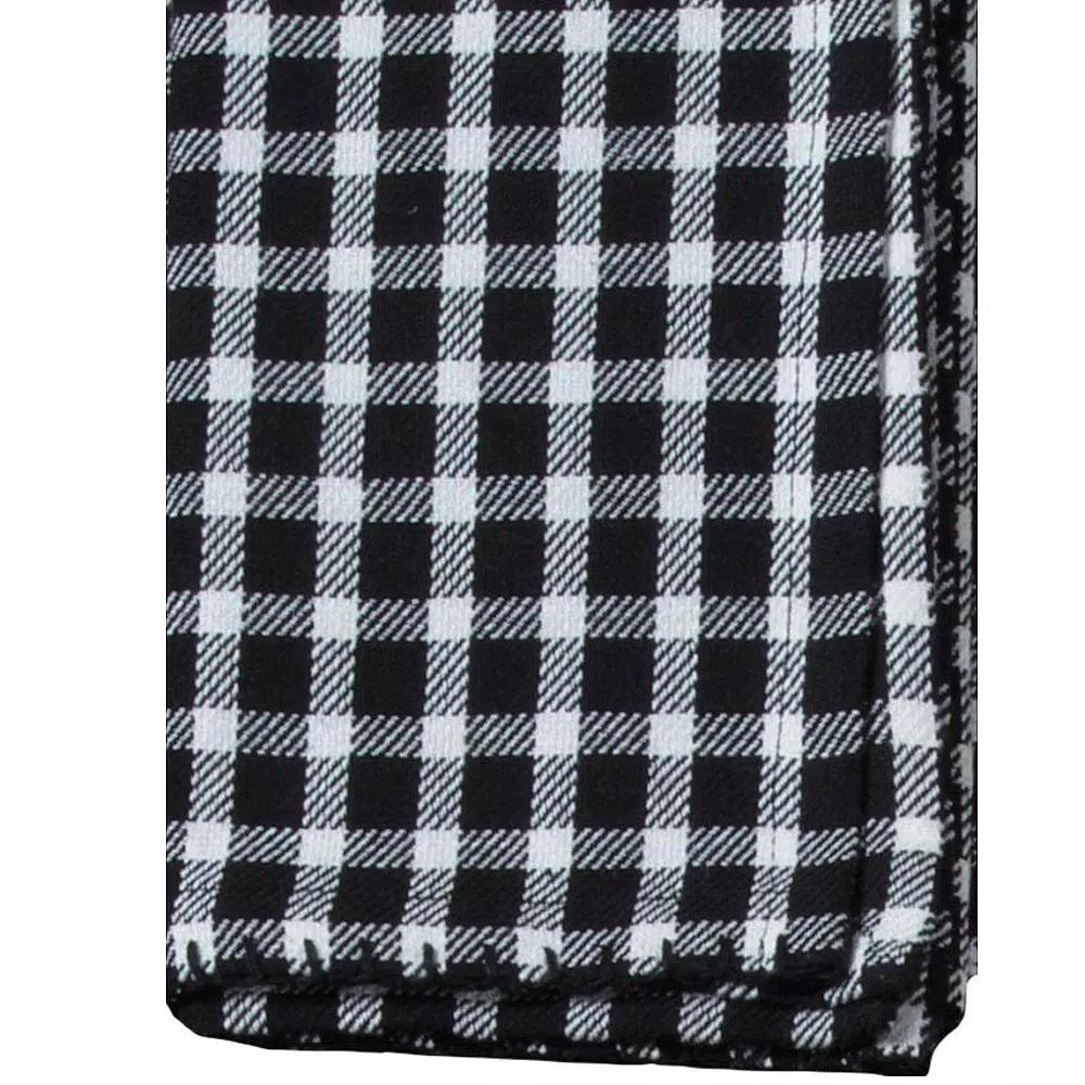 Kay Dee Black and White Gingham Cotton Napkins, 20 in. x 20 in. (4-Pack)