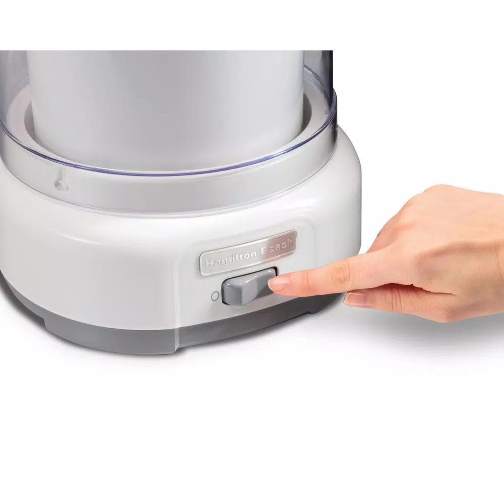 Hamilton Beach 1.5 Qt. Ice Cream Maker, White Countertop Frozen Dessert Machine