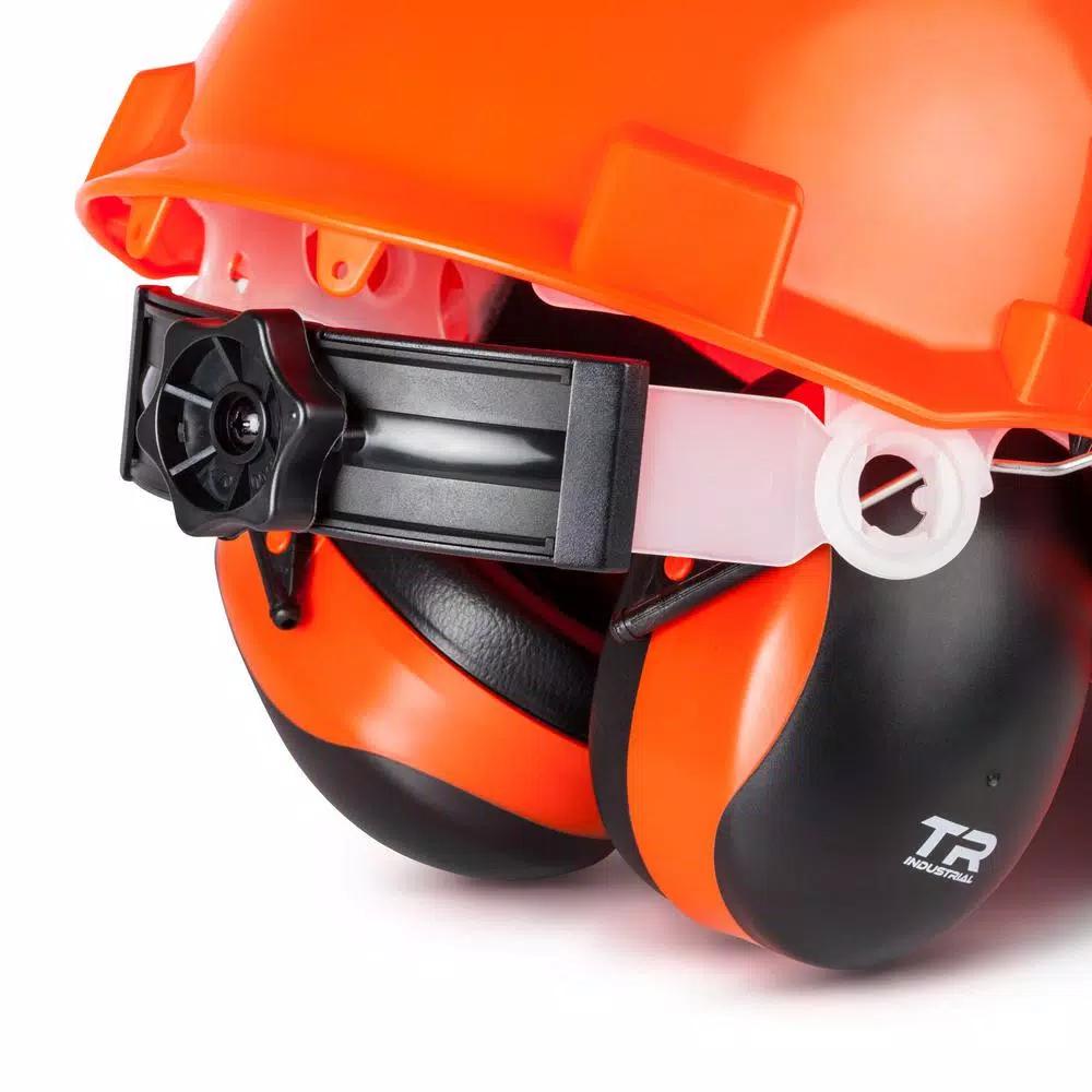 TR Industrial 5-in-1 Forestry Safety Helmet with Hearing Protection and Visors, Orange
