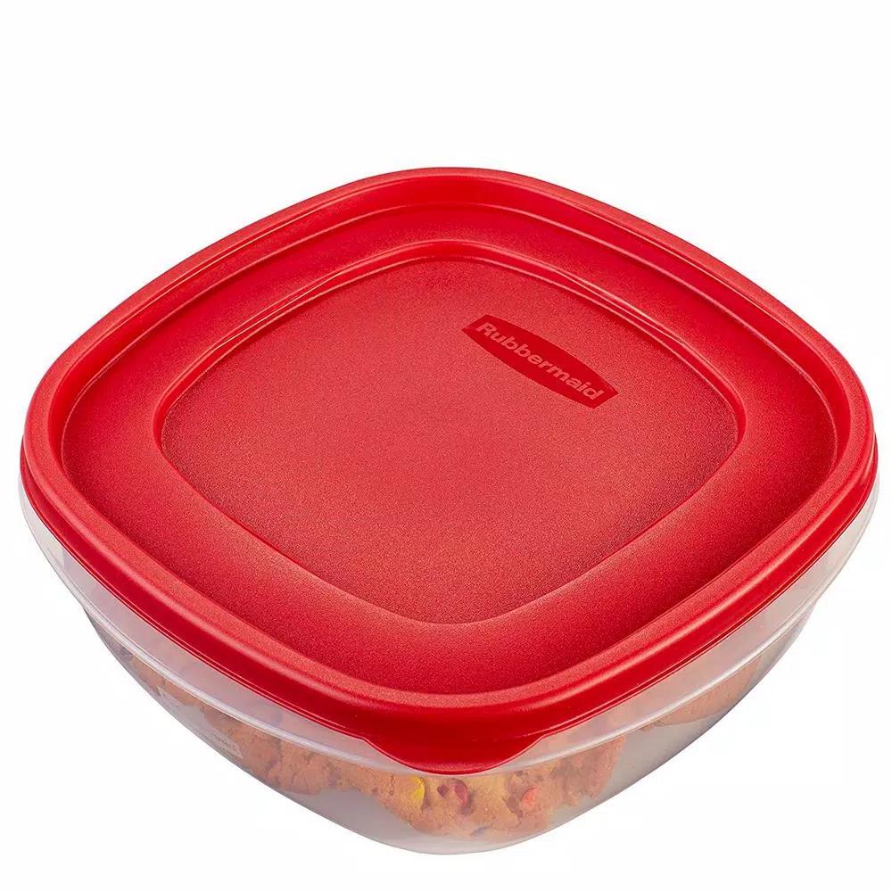 Rubbermaid Easy Find Lids 10-Piece Food Storage Container Set, Red/Clear