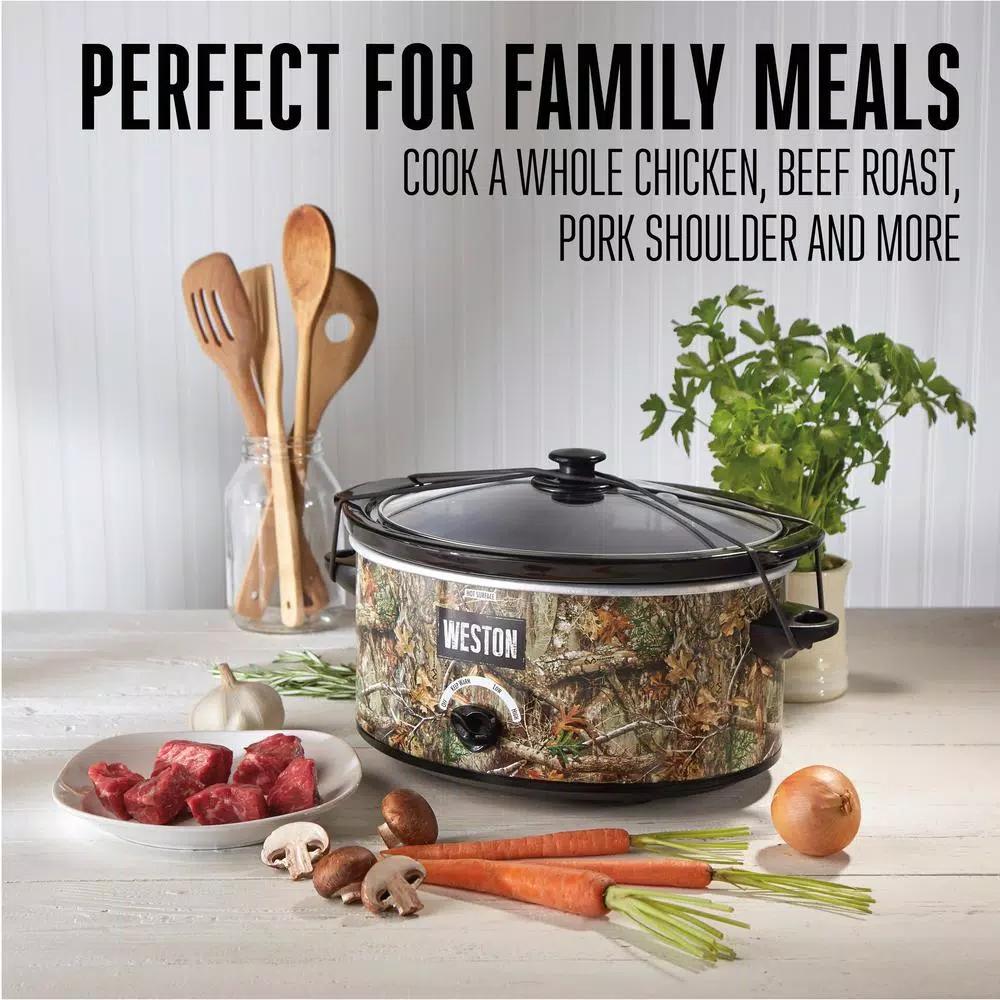 Weston Realtree Edge 5 Qt. Camouflage Slow Cooker with Lid Latch Strap
