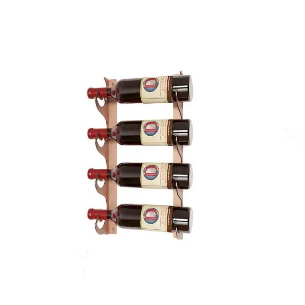 DI PRIMA USA Eagle Edition 4-Bottle Wall Mounted Wine Rack, Brown Steel