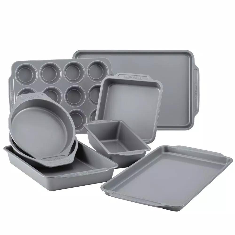 Farberware 8-Piece Nonstick Bakeware Set, Gray Steel