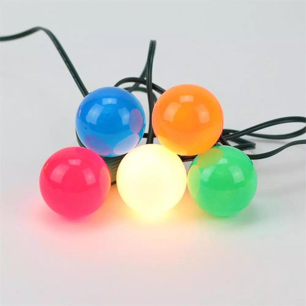 Sienna 20-Light Multi-Color Opaque G50 Globe Christmas String Lights with Green Wire