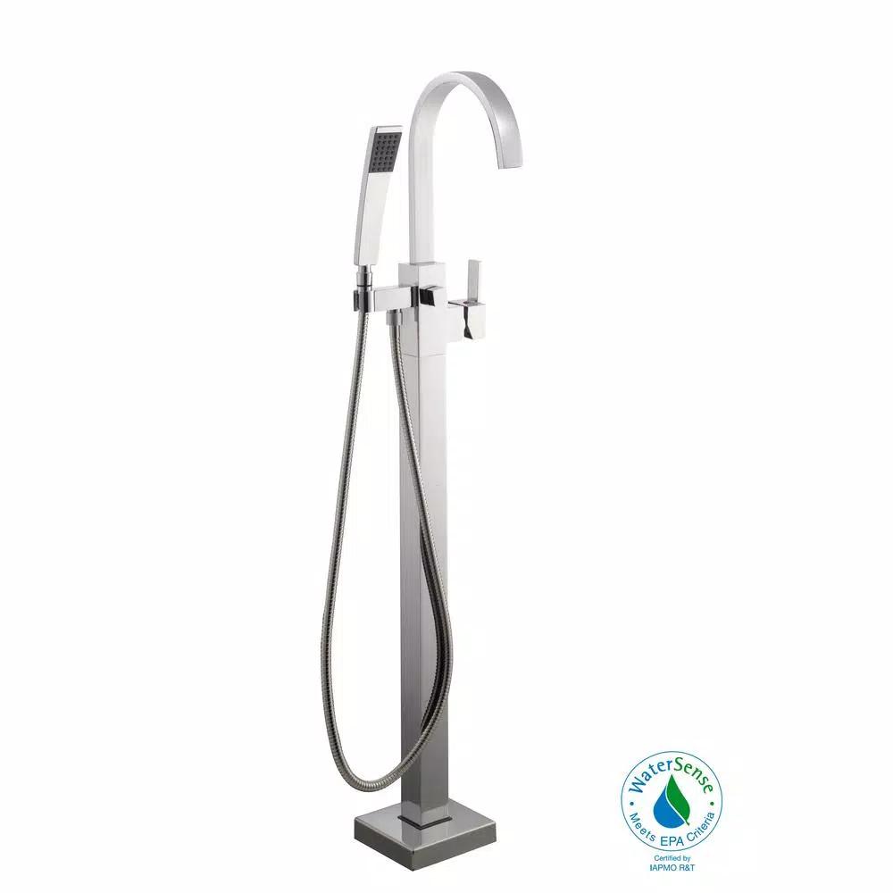 Glacier Bay Farrington Freestanding Floor Mount Tub Faucet with Handheld Handshower, Chrome