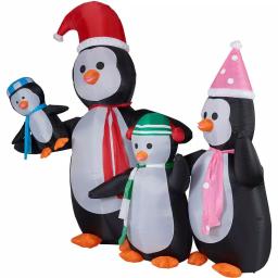 Fraser Hill Farm 10 ft. Penguin Family Christmas Inflatable with White Lights thumbnail 5
