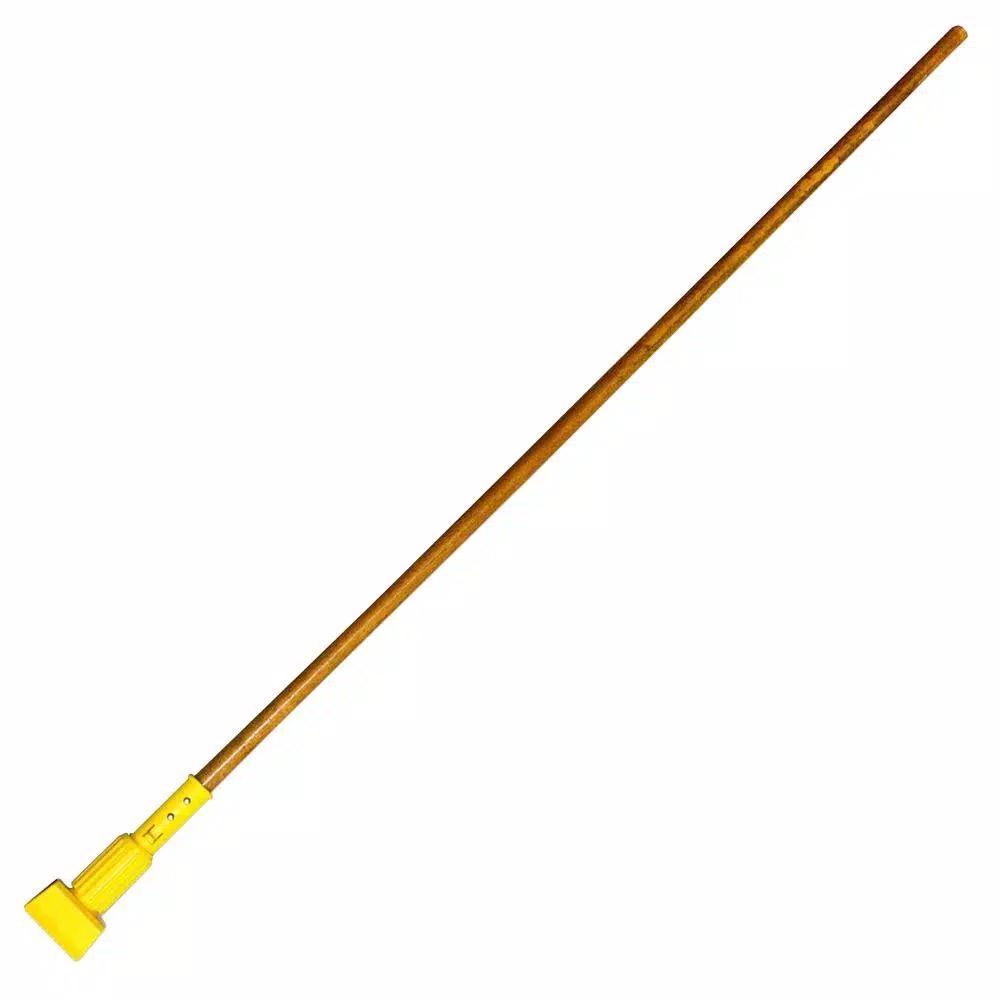 Genuine Joe 60 in. Wood Mop Handle with Threaded Compression Collar for Wide Band Mopheads