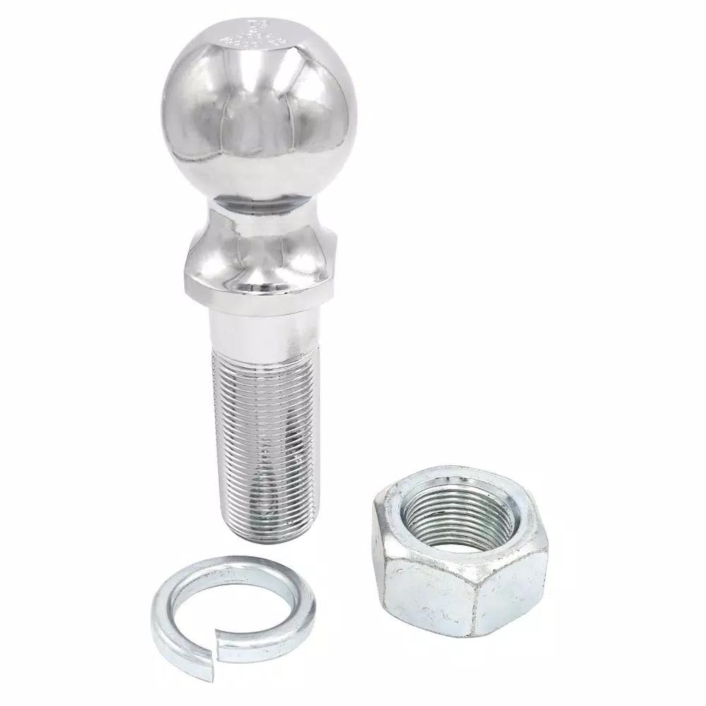 TowSmart 2 in. Chrome Hitch Ball, 10,000 lb. Capacity, 1.25 in. Shank Diameter