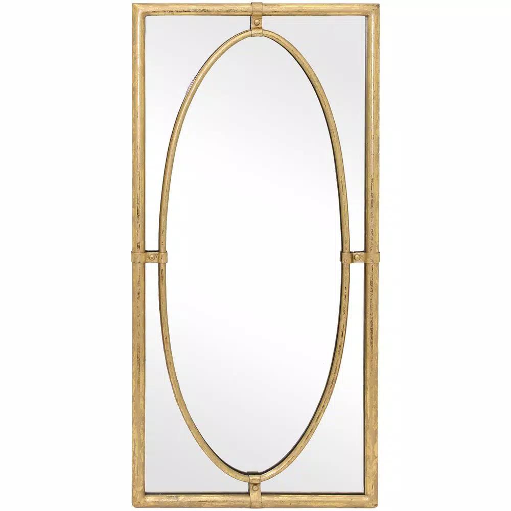 StyleWell Medium Rectangle Gold Antiqued Classic Accent Mirror, 14 in. x 29.9 in.