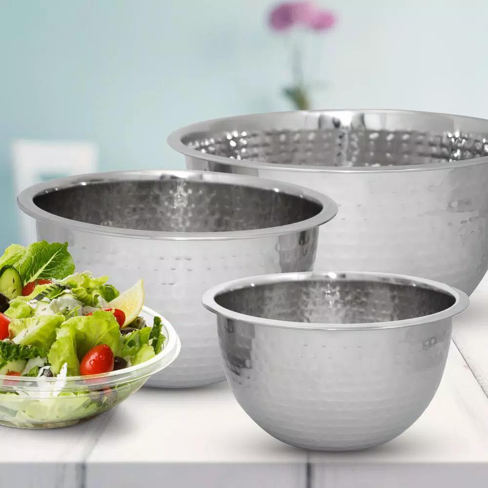 ExcelSteels 5 Qt. Professional Stainless Steel Hammered Mixing Bowl