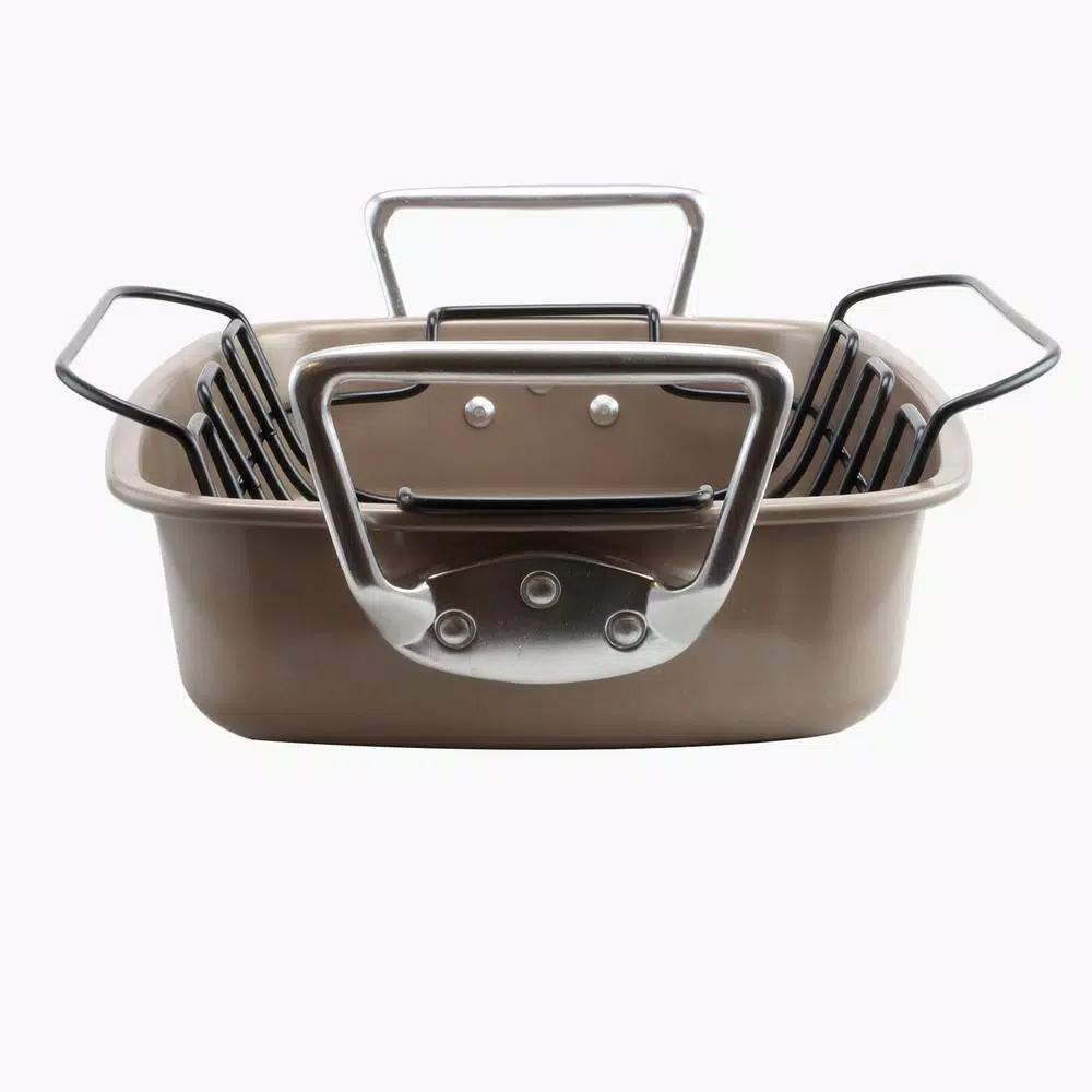Gibson Home Harvest 2-Piece Nonstick Turkey Roaster with Rack, 32 qt.