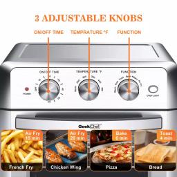 Boyel Living 19 Qt. Silver Stainless Steel Air Fryer Toaster Oven with 1500W Power, Roast, Bake, Broil & Reheat thumbnail 6