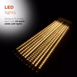 Alpine Corporation Hanging Icicle Lights, Chasing Warm White LED, 540 Count thumbnail 4
