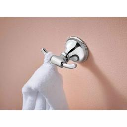 MOEN Jansen Chrome Screw-In Robe and Towel Hook, 2-Hook Design thumbnail 3