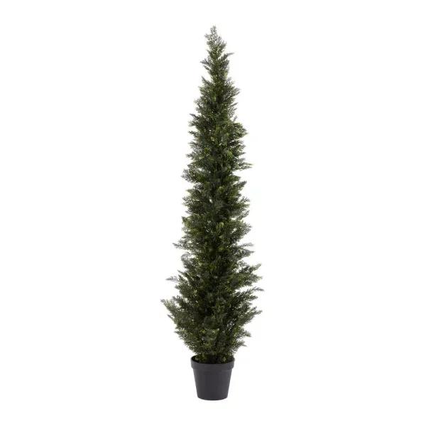 Pure Garden 72 in. Artificial Cedar Topiary with 9 in. Planter Pot