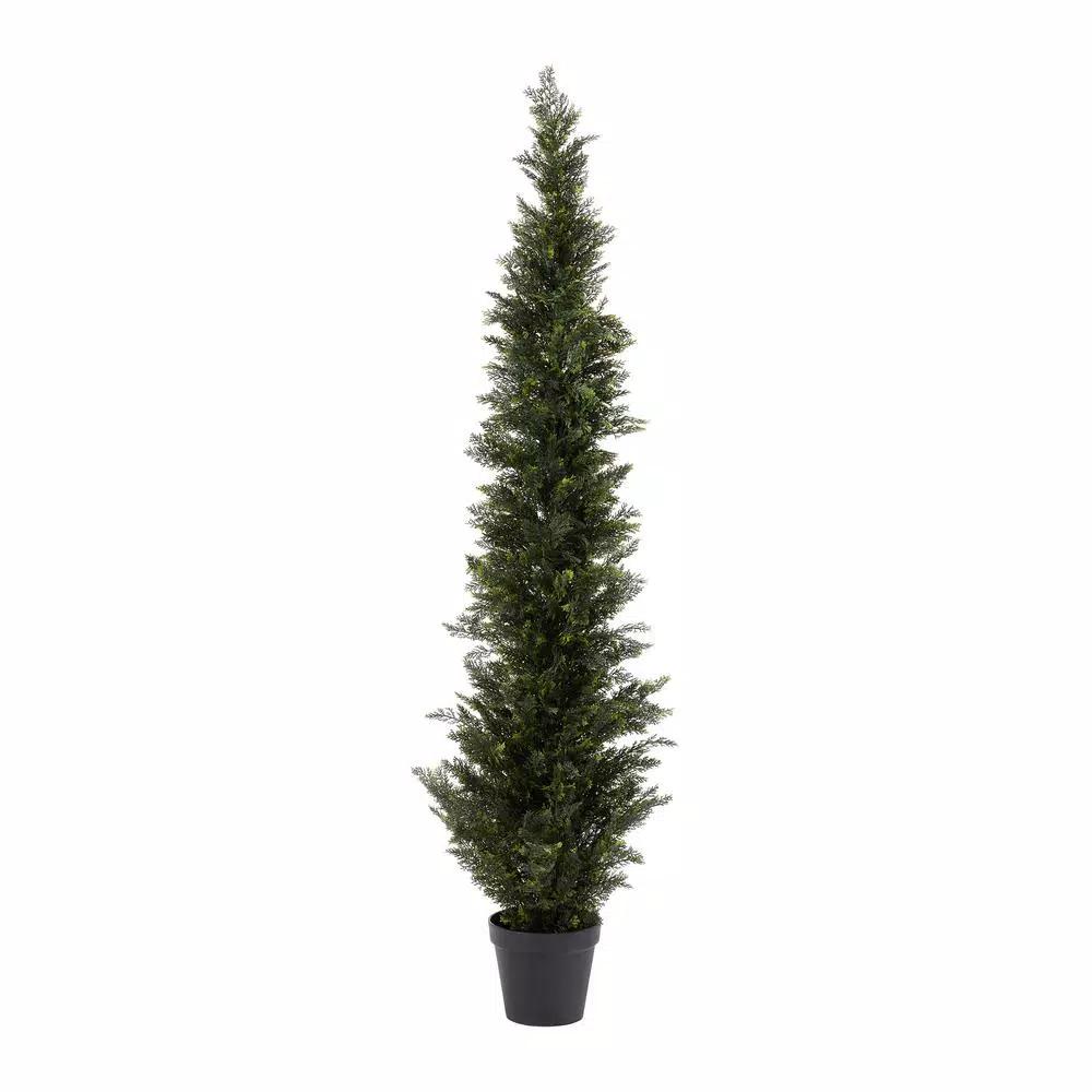 Pure Garden 72 in. Artificial Cedar Topiary with 9 in. Planter Pot