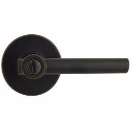 Defiant Highland Aged Bronze Privacy Door Lever with Round Rose thumbnail 8