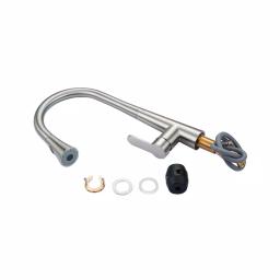 Vanity Art Brushed Nickel Single-Handle Pull-Down Kitchen Faucet with Sprayer Wand thumbnail 3