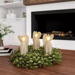 Lavish Home Angel LED Flameless Candle Set of 3 - Real Wax with Remote thumbnail 5