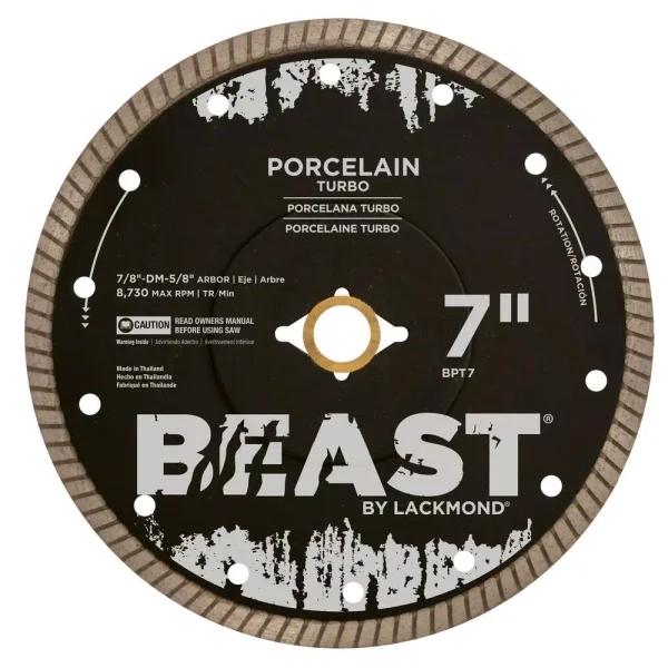 Beast BPT 7 in. Porcelain Turbo Diamond Saw Blade for Wet/Dry Tile Cutting