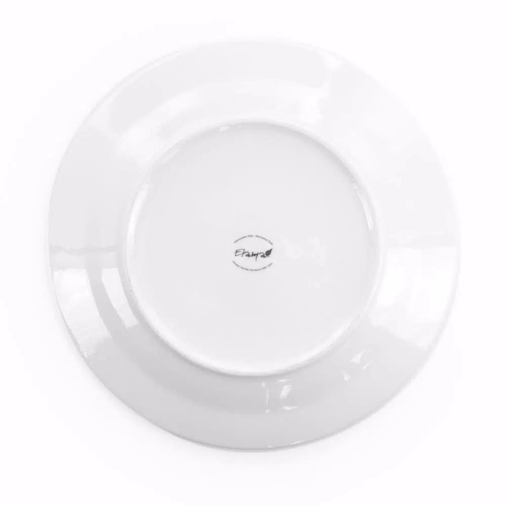 Elama Carey 18-Piece White Porcelain Dinnerware Set, Service for 4