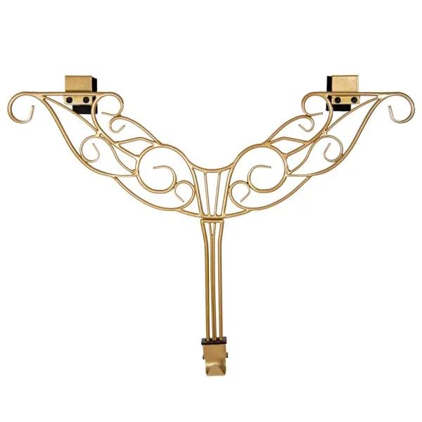 Village Lighting Company 19 in. Gold Antler Adjustable Wreath Hanger, Durable Wrought Iron