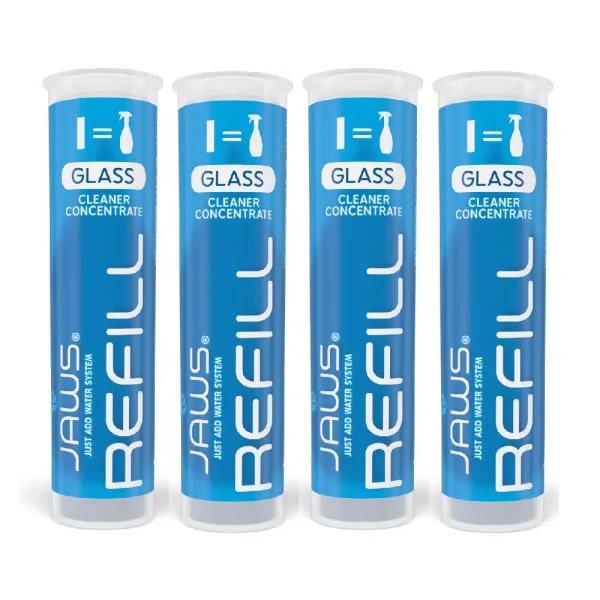 JAWS Ammonia-Free Glass Cleaner Concentrated Refill Pods, Streak-Free Formula (4-Pack)