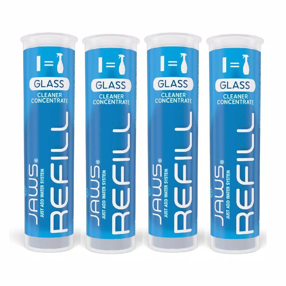 JAWS Ammonia-Free Glass Cleaner Concentrated Refill Pods, Streak-Free Formula (4-Pack)