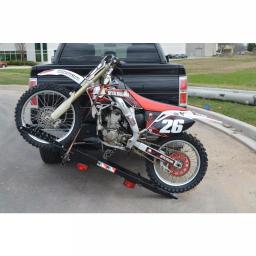 Detail K2 400 lb. Capacity Hitch Mounted Motorcycle Carrier with Adjustable Front Wheel Channel thumbnail 2